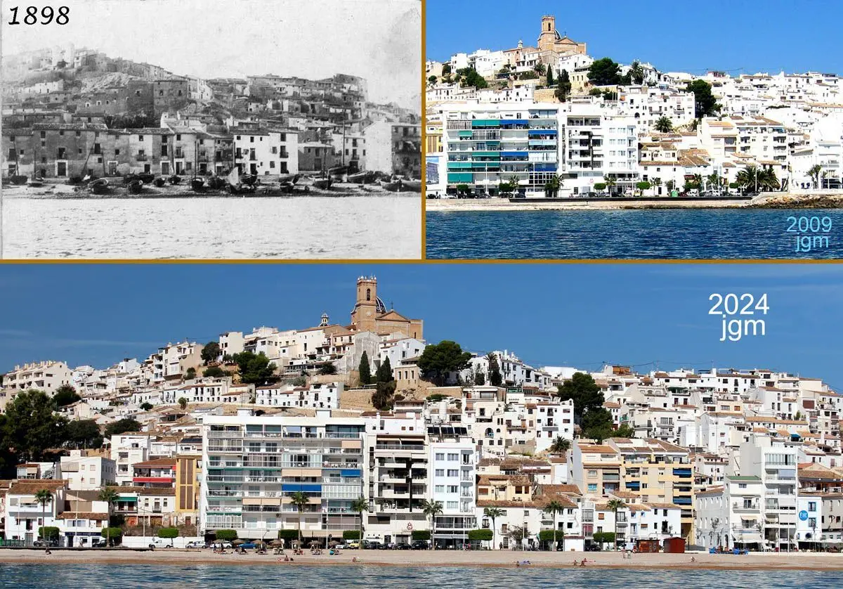 1898 · 2009 · 2024 — El pueblo desde el mar